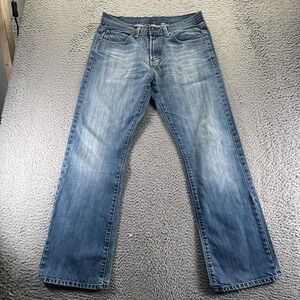 Kenneth Cole Jeans Mens 34x32 Blue Cotton Denim Straight Leg Workwear Faded